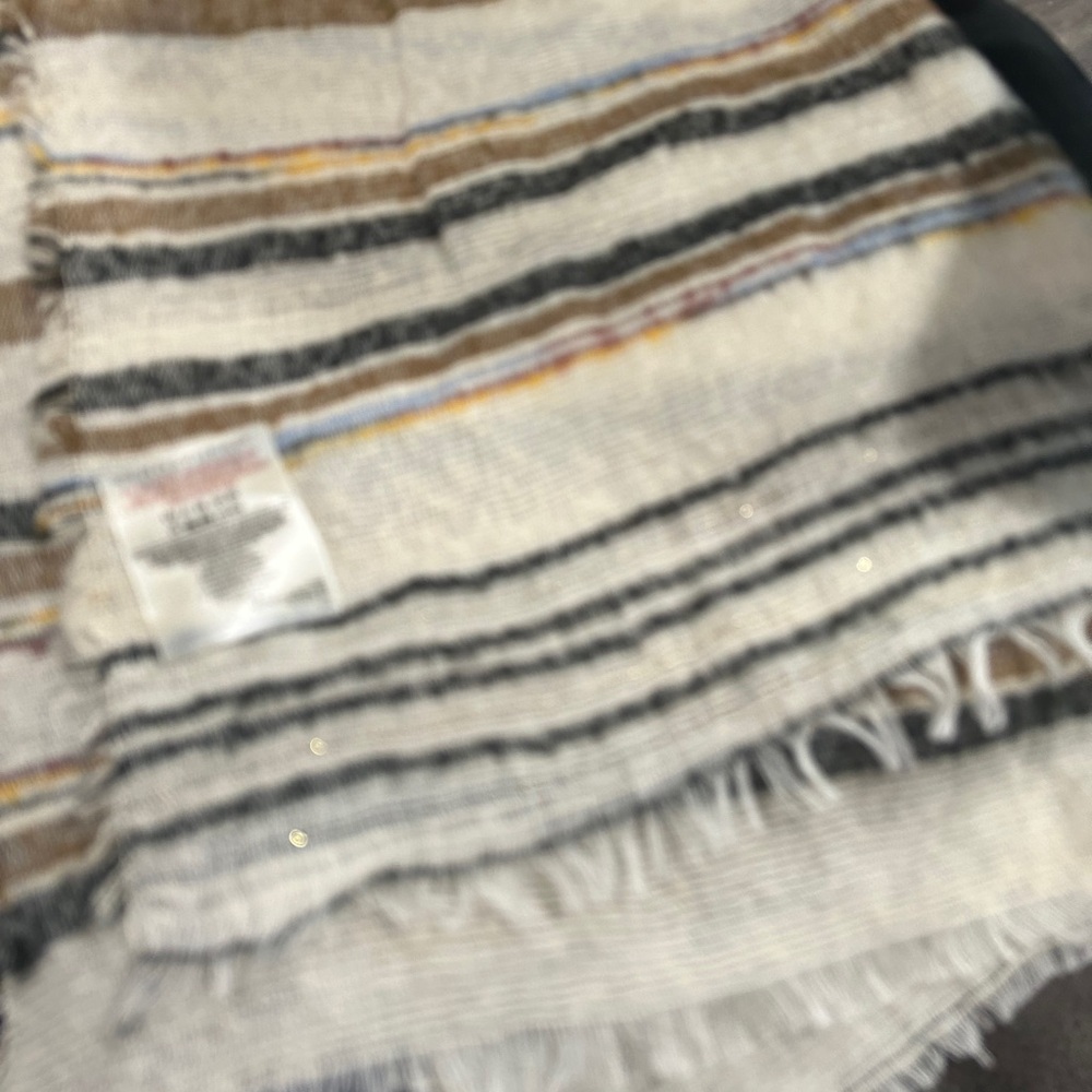 Atmosphere Striped Fringe Scarf